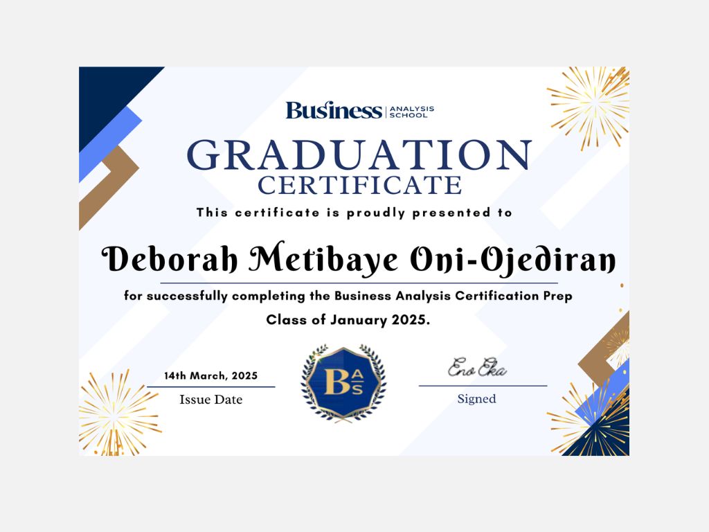 Business Analysis Certificate